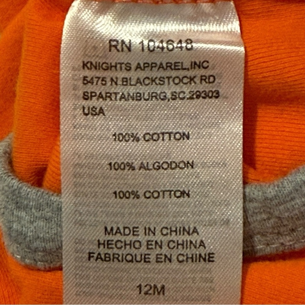 Florida Gators Baby Bodysuit 12M Orange Gray Trim NCAA Onesie by ProEdge - Picture 4 of 5